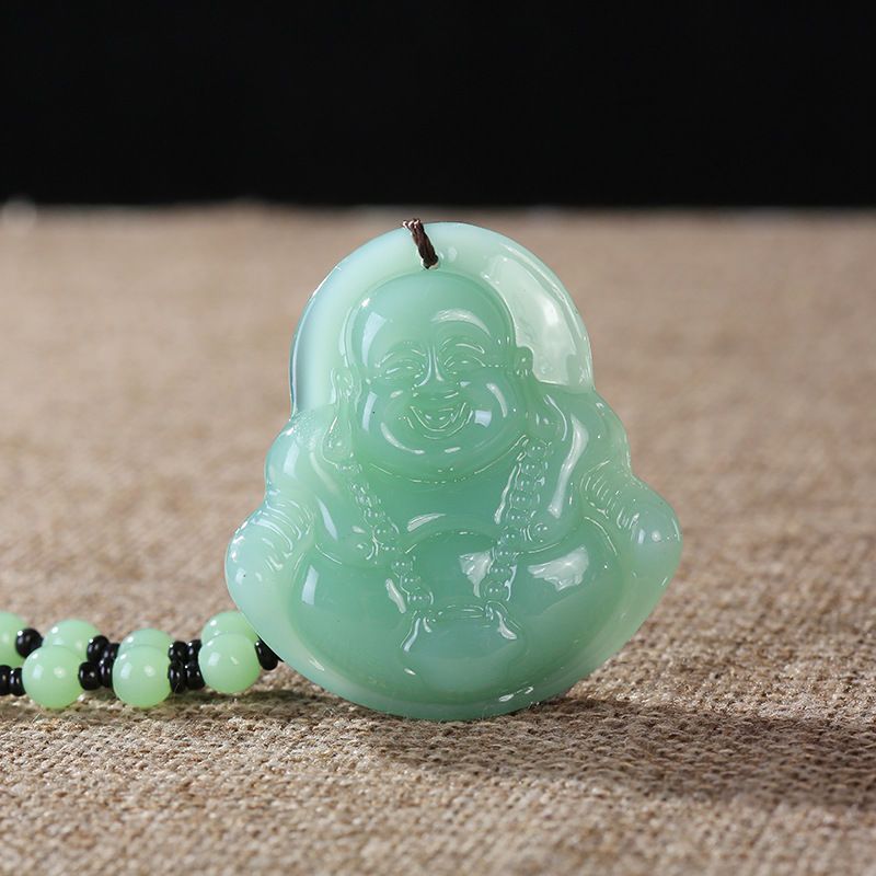 Women's & Men's Of Maitreya Buddha Activity Gift Glass Ornament Necklaces