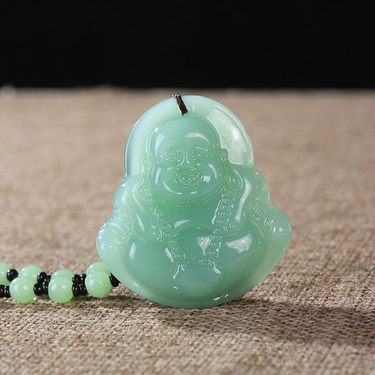 Women's & Men's Of Maitreya Buddha Activity Gift Glass Ornament Necklaces