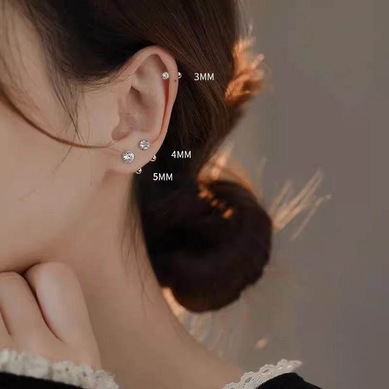 High-grade Screw Ear Bone Niche Design Exquisite Sleeping No Need Rings
