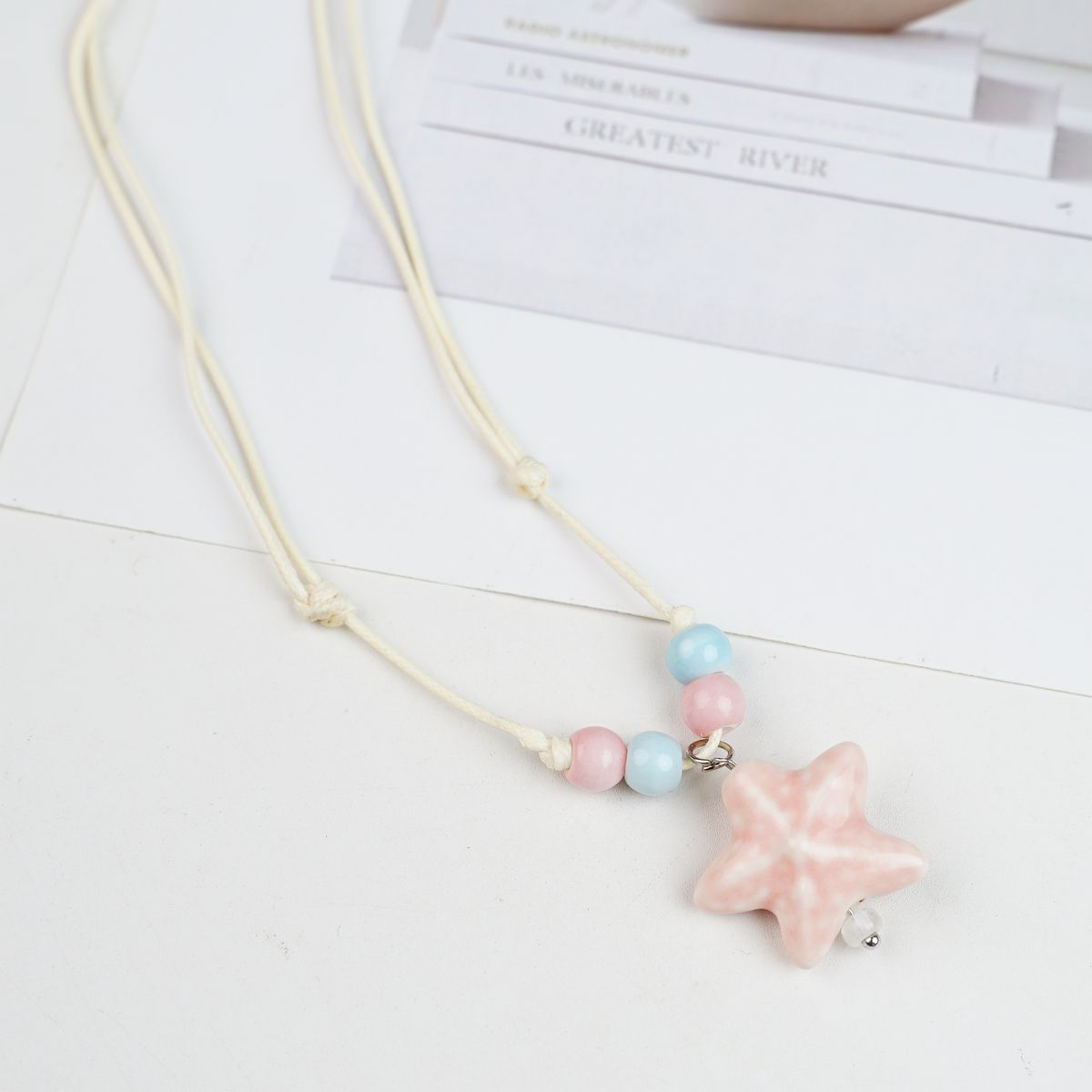 Women's Ceramic Ocean Series Colorful Beaded High Sense Clavicle Necklaces
