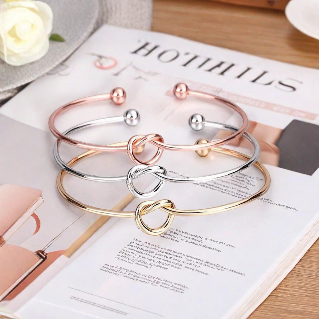 Women's Knotted Love Rose Gold Bridesmaid Twist Versatile Bracelets