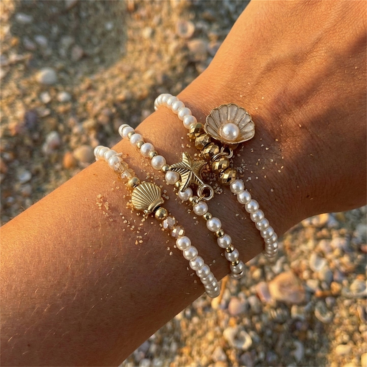 Bohemian Starfish Shell Summer Beach Bead Bracelets