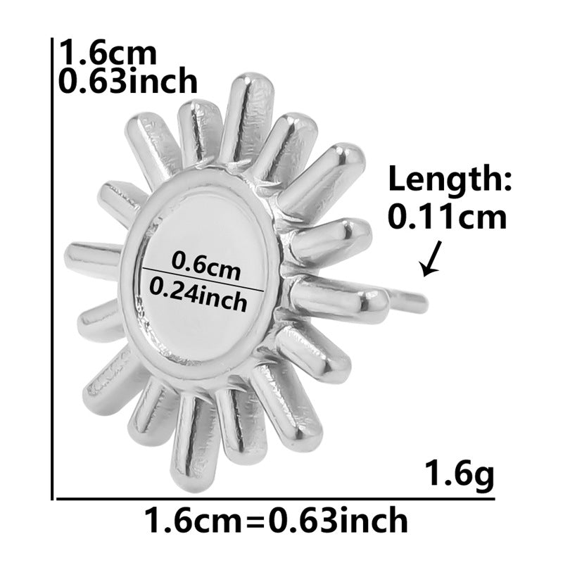Stainless Steel Round Base Support Titanium Piercing Ear Clip Stud Earrings