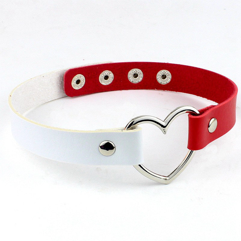 Fashion Punk Nightclub Soft Leather Heart Love Necklaces