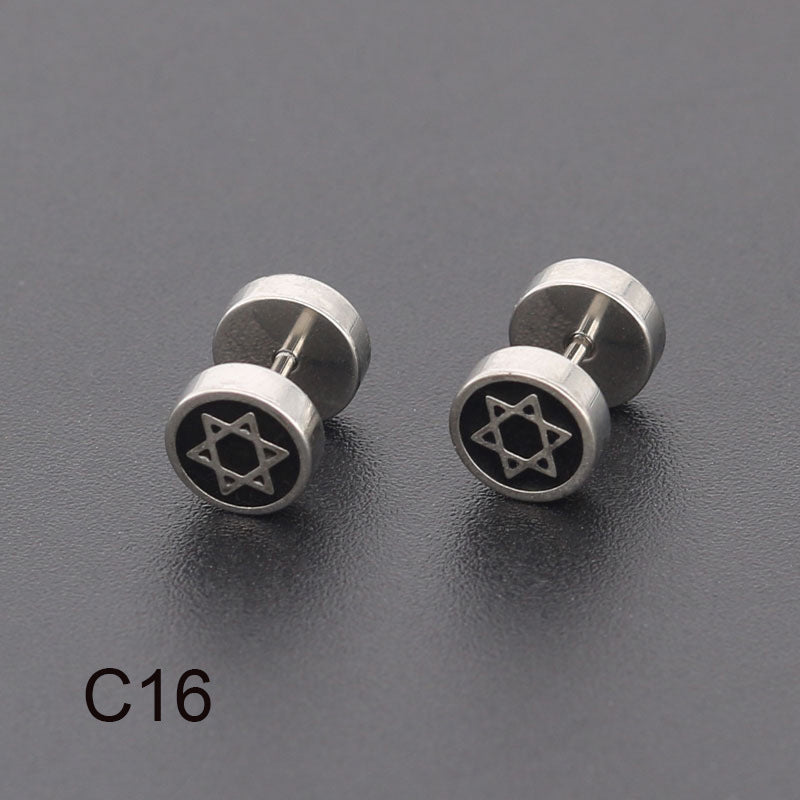Bilateral Epoxy Titanium Steel Ear Drip Bone Fake Extender Earrings