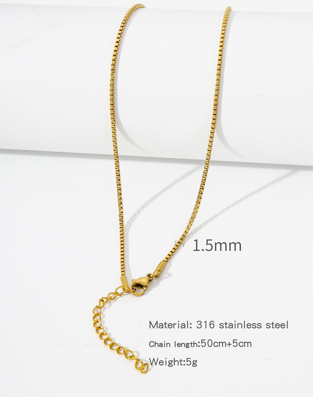 Steel Vacuum Vapor Plating Golden Chain O-shaped Hemp Flowers Necklaces