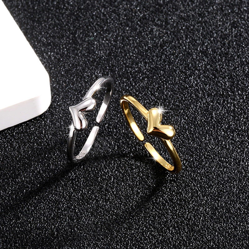 Women's Elegant Glossy Three-dimensional Small Heart Entire Rings