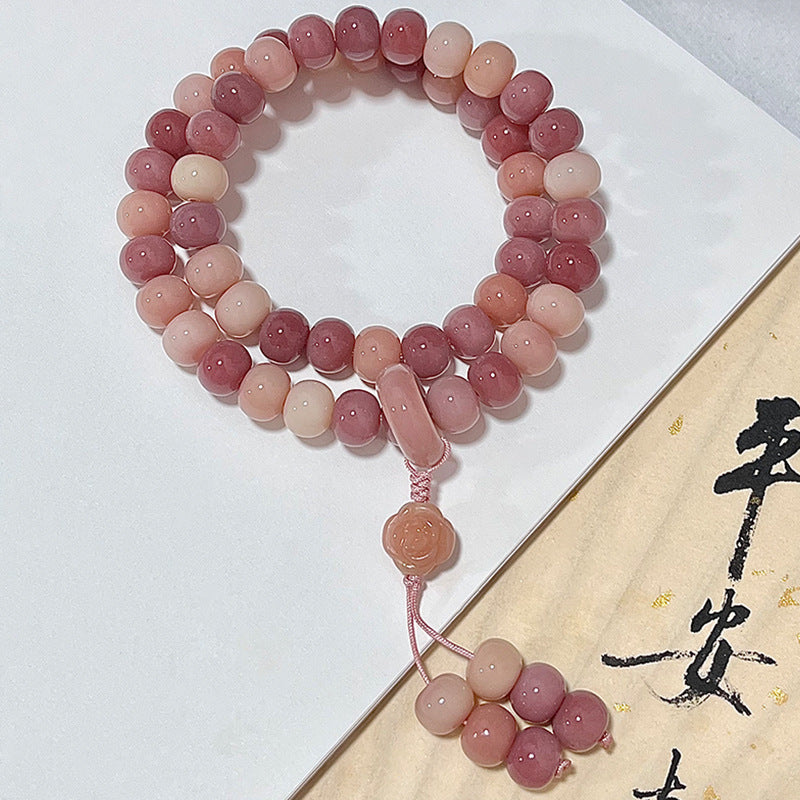 Women's & Men's Pink Lady Bodhi Seeds Hand-held Cultural Bracelets