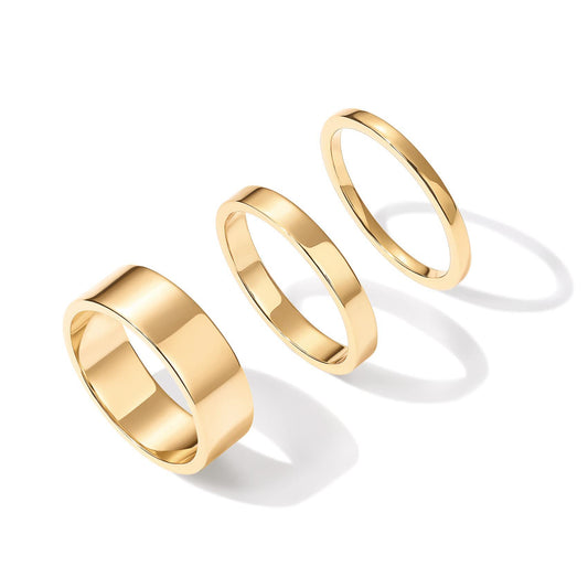 Women's Stainless Steel Gold Plated Minority Simple Rings
