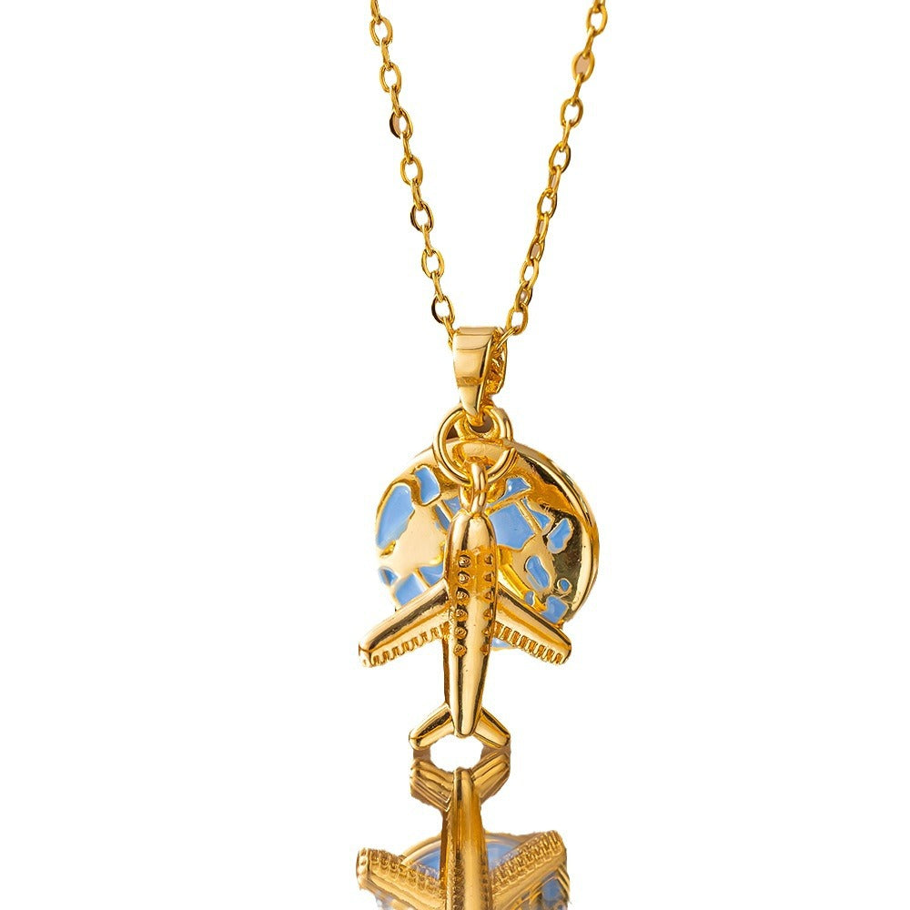 Female Rainbow Dripping Oil Camera Suitcase Aircraft Pendants