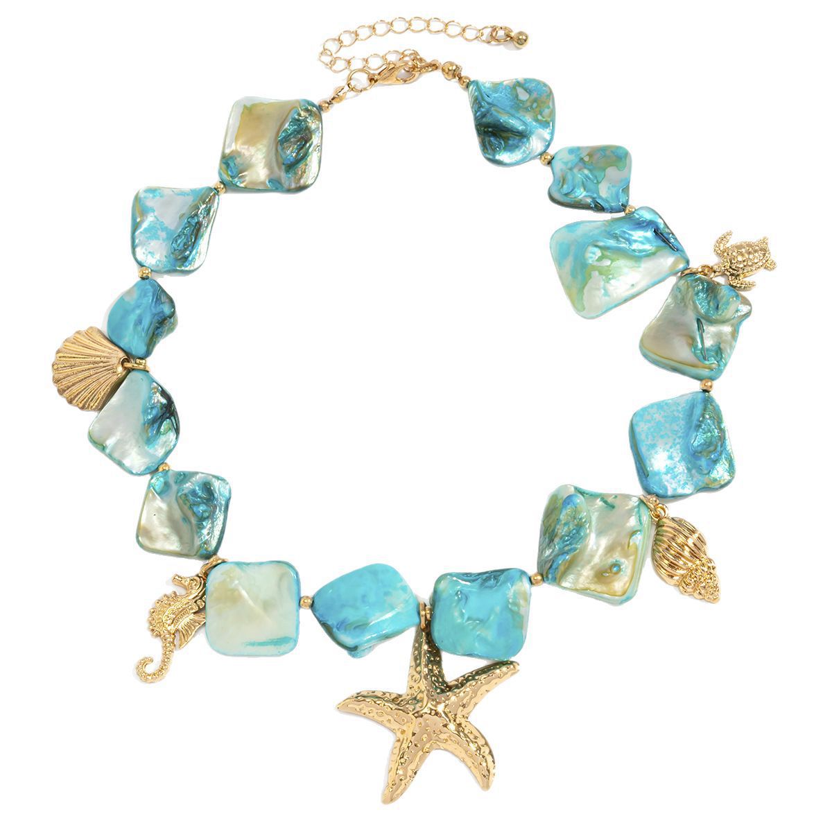 Stylish Beach Summer Starfish Shell Alloy Vintage Necklaces