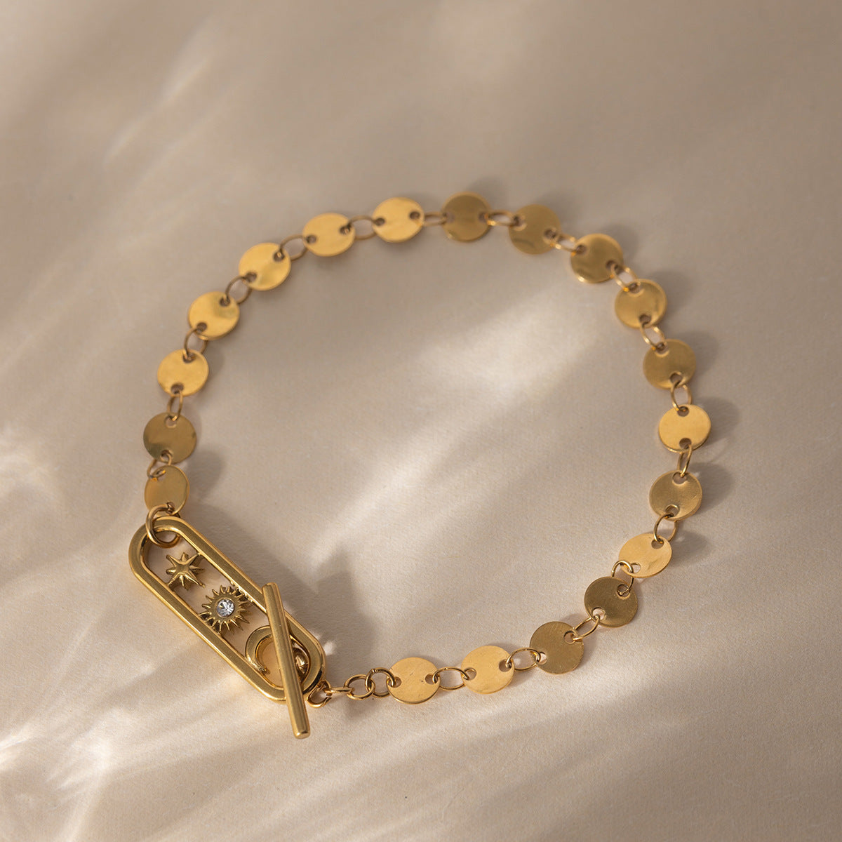 Women's Steel Rhinestone Star Moon Buckle Light Luxury Minority Decoration Bracelet