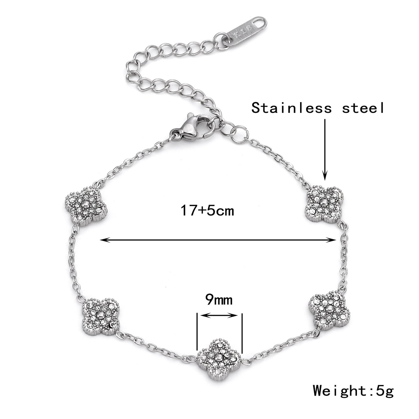 Women's Four-leaf Clover Small Titanium Steel Fashion Bracelets