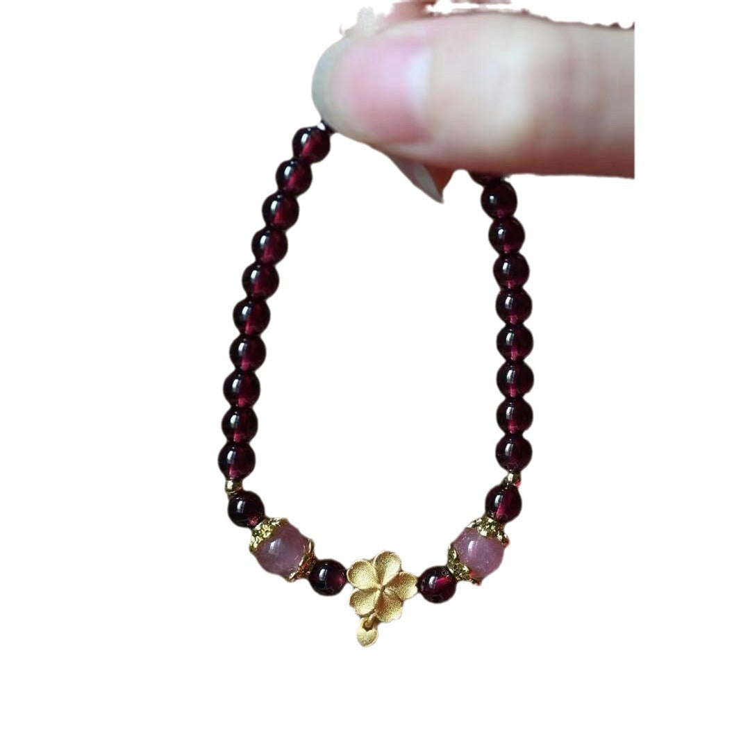 Women's Gilded Peach Blossom For All Match Special Interest Light Luxury Bracelets