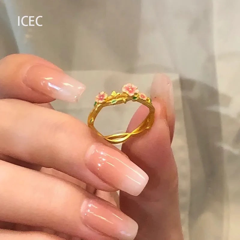 Imitation Blue Treasure Egg Noodles Bow Female Niche Ring