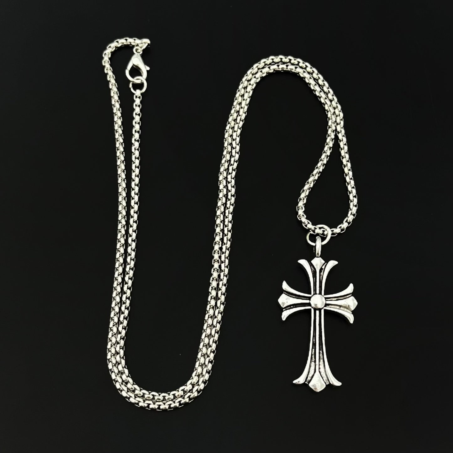 Women's & Men's Cross Titanium Steel Tide Personalized Classic Long Sweater Necklace