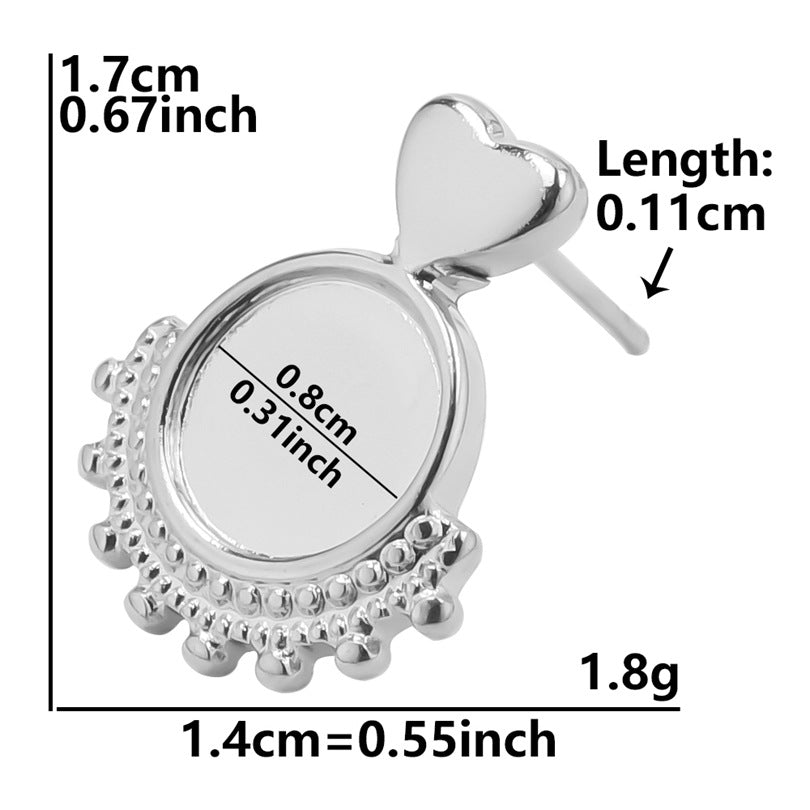 Stainless Steel Round Base Support Titanium Piercing Ear Clip Stud Earrings