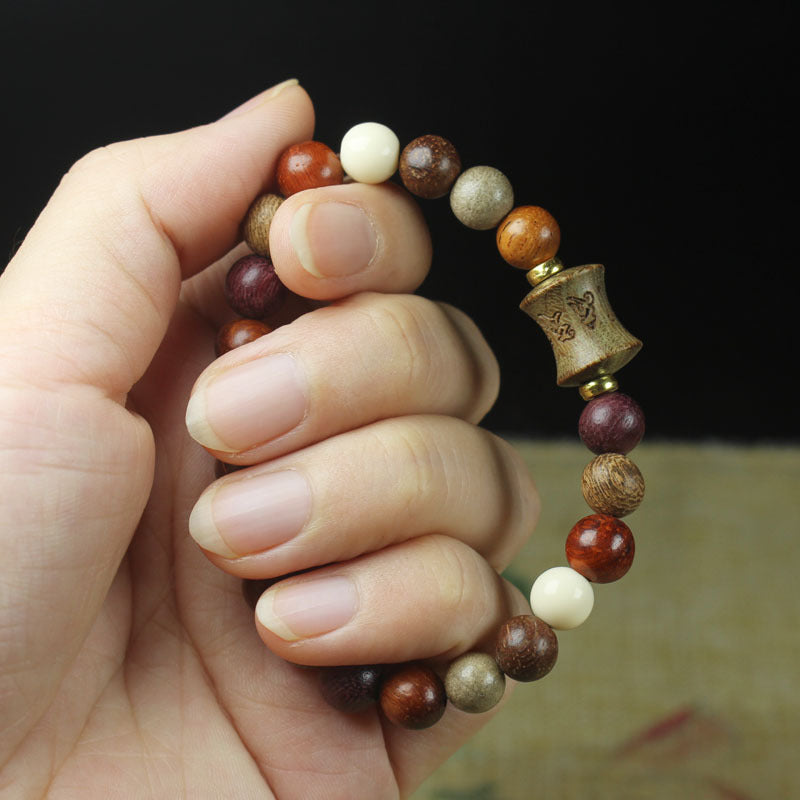 Stall Ebony String Wooden Beaded Bamboo Joint Buddha Beads Bracelet