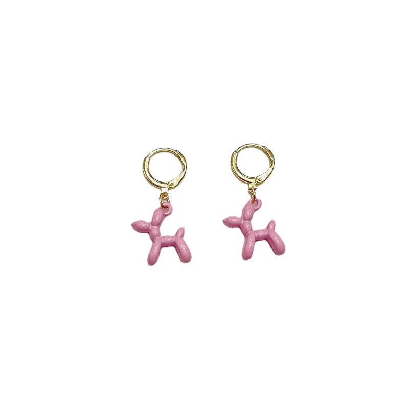 Creative Balloon Dog Fashion Three-dimensional Multicolor Earrings