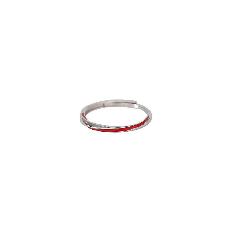 Women's & Men's Mobius Pair For Couple Valentine's Day Open Simple Old Red Bracelets
