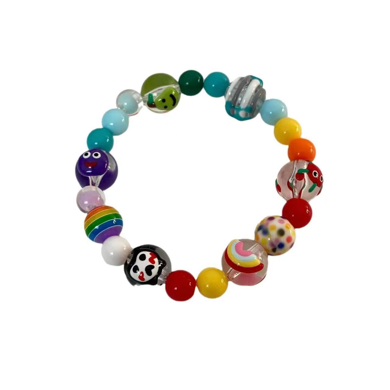 Summer Dopamine Green Apple Paradise Design Beaded Cute Good-looking Sweet Bracelet