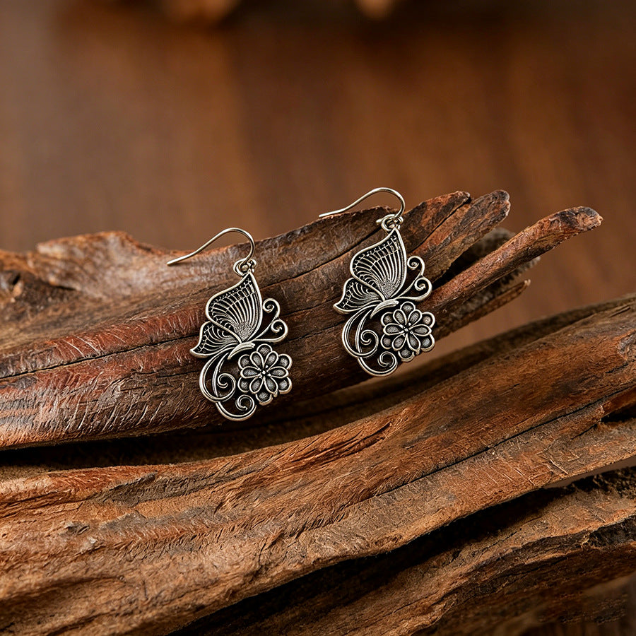 Women's Style Love Of Butterfly Hollow Drop-shaped Personality Frog Elegant Minority Earrings