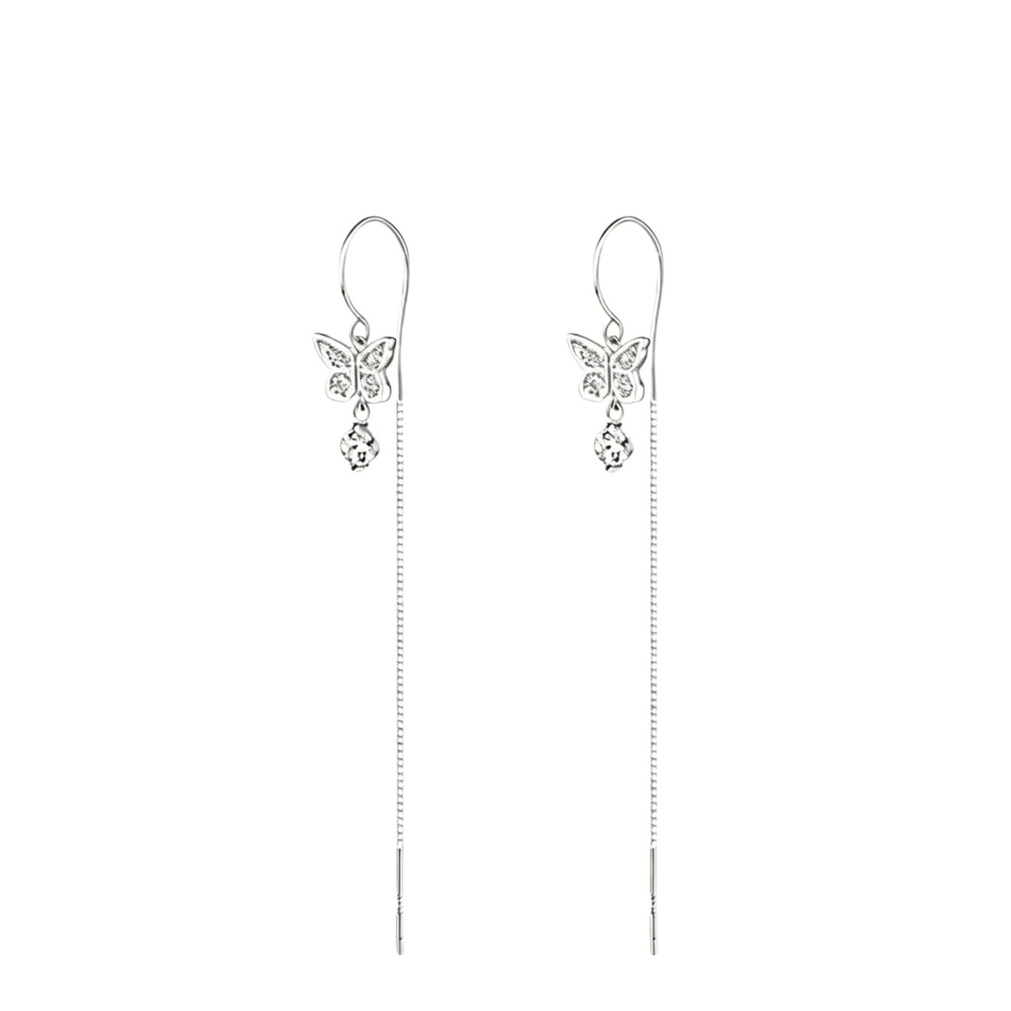 Women's Round Diamond Tassel Thread High-grade Style Design Exquisite Refined Grace Ear Line
