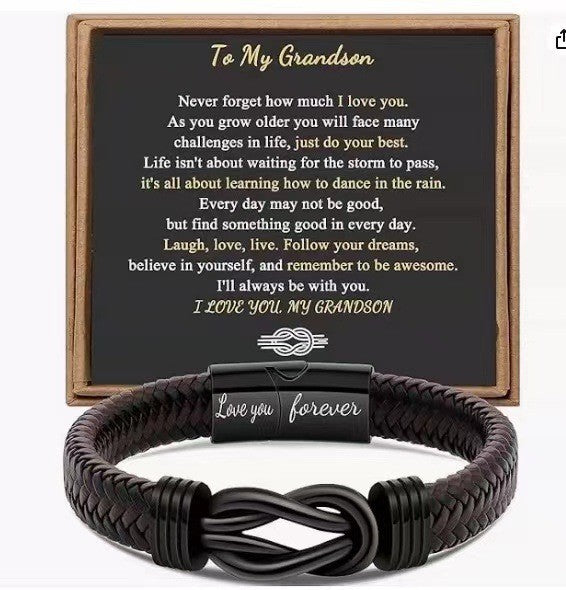 Men's Stainless Steel Lettering For Free Son Magnetic Bracelets