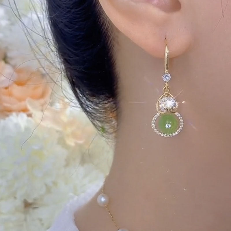 Women's Natural Jade High-grade Light Luxury Fashionable Earrings