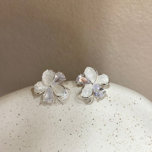 Women's Star Drip Glazed Flower High-grade Super Flash Graceful Stud Earrings