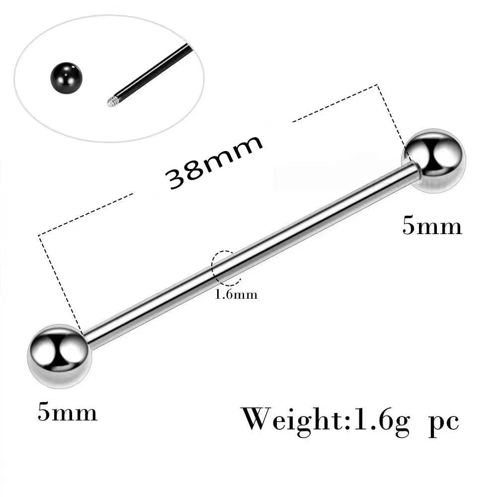 Stainless Steel Barbell Dumbbell Ear Bridge Nails Long Stud Earrings