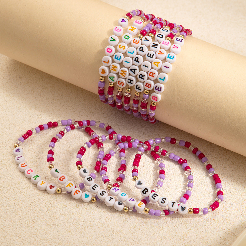 Purplish Red Friendship Bohemian Handmade Beaded Bracelets