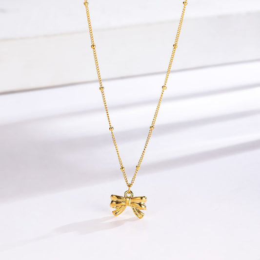 Design Niche Gold-plated Bow Female Clavicle Chain Necklace