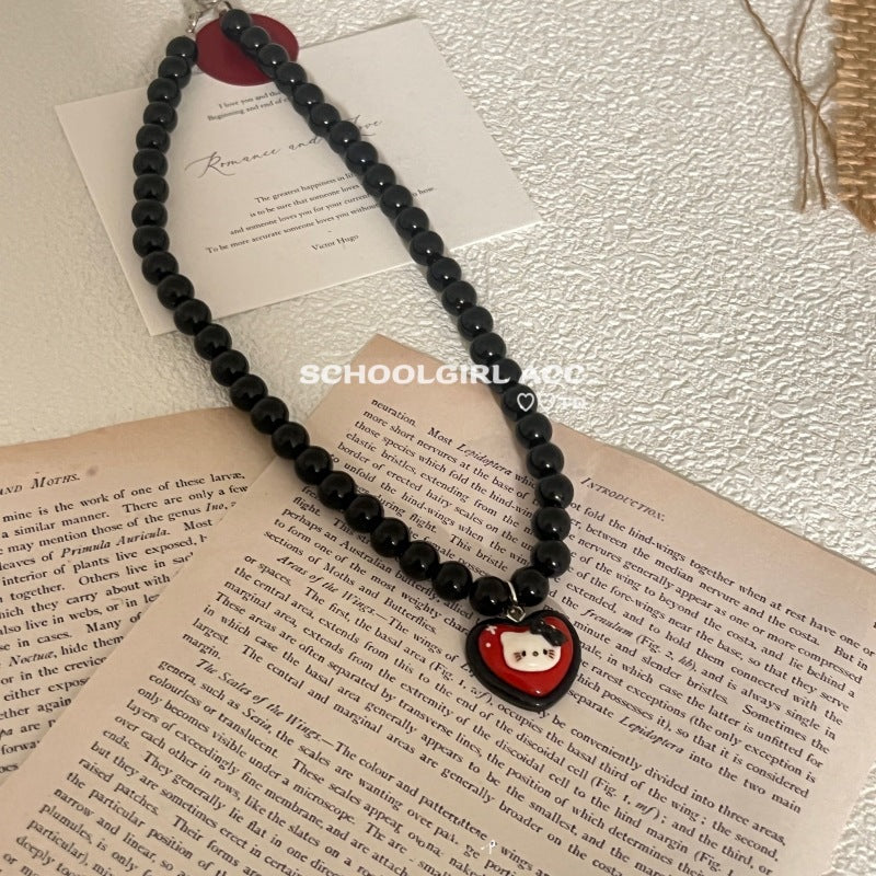 Wine Red Vintage Flower Crystal Clavicle Necklaces