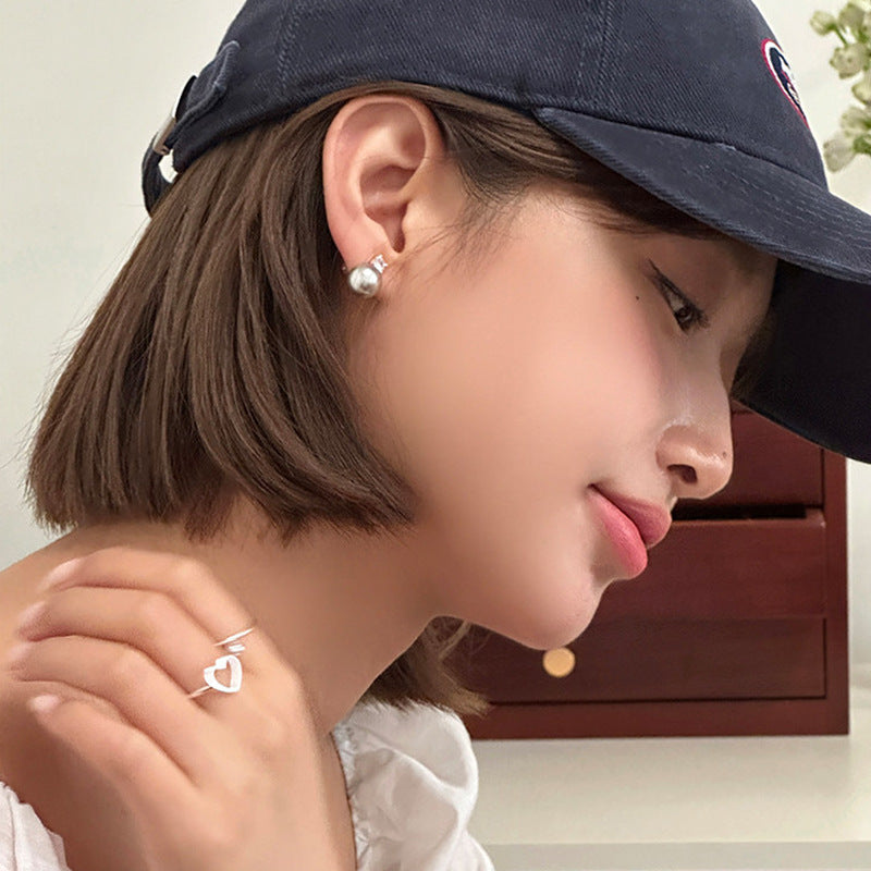 Women's Single Diamond Perfect Circle Pearl For Light Luxury Minority Design Stud Earrings
