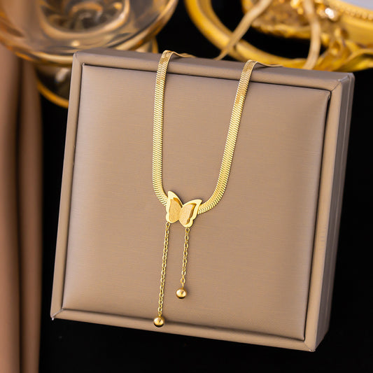 Women's Gold Plated Long Fringe Bead Necklaces