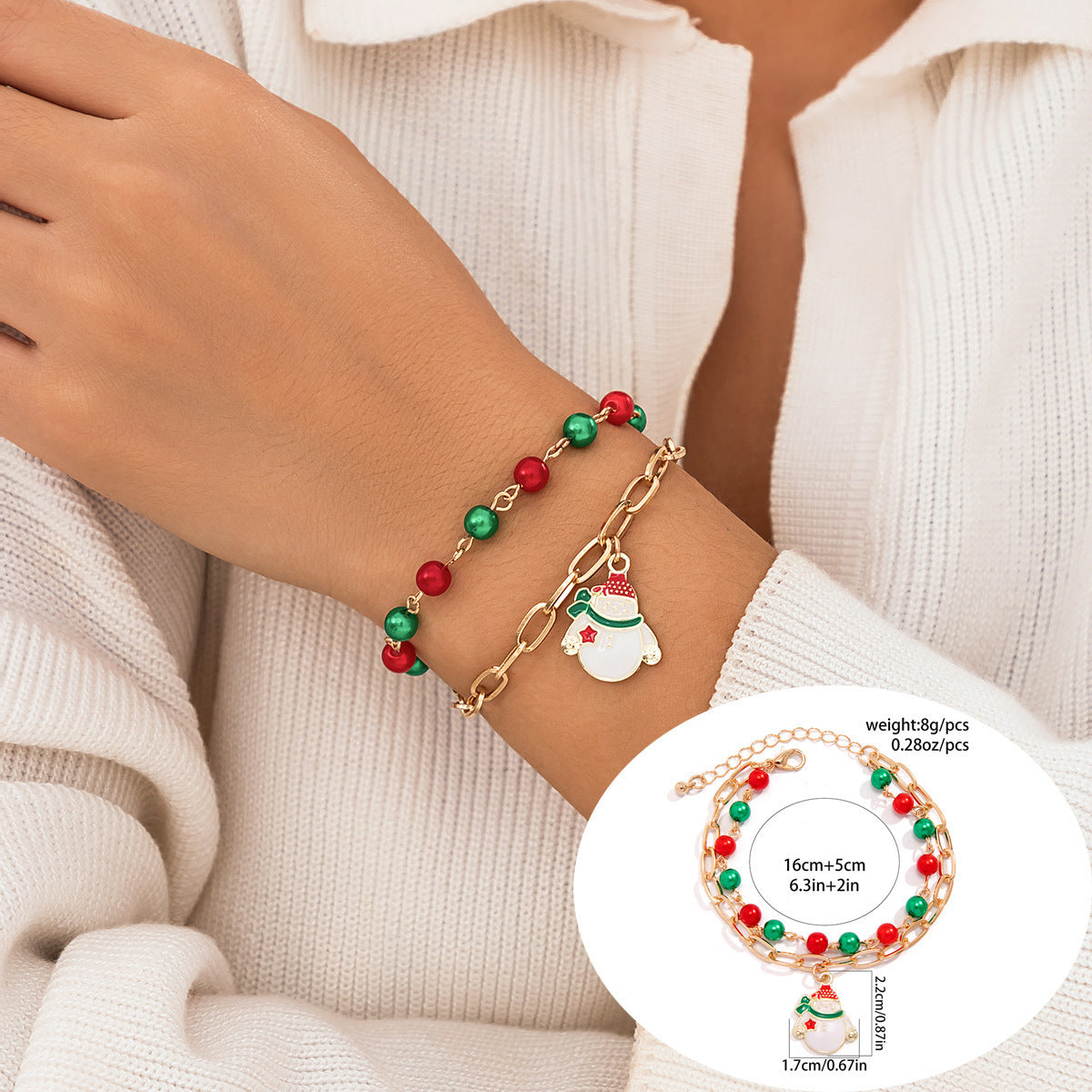 Women's Holiday Gift Santa Claus Suits Snowman Bracelet