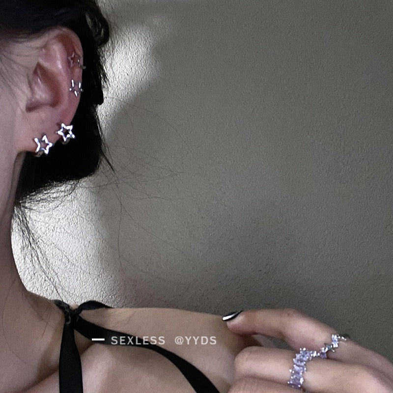 Women's Star High-grade Temperament Auricular Needle Design Clip Rings