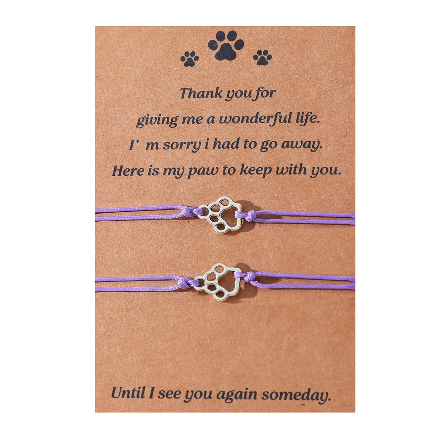 Creative Line Cat's Paw Mark Hand-woven Blessing Friendship Bracelets