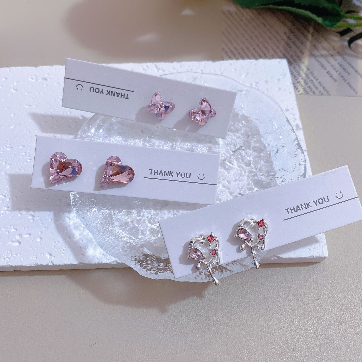 Exquisite Angel Tears Sier Needle Advanced Design Sense Small Ear Earrings