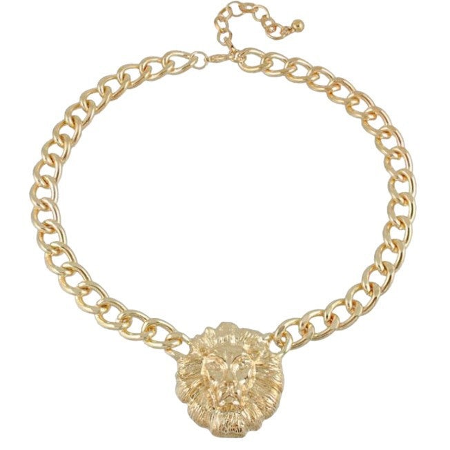 Female Hip Hop Lion's Head Street Cool Handsome Decorative Sweater Necklace