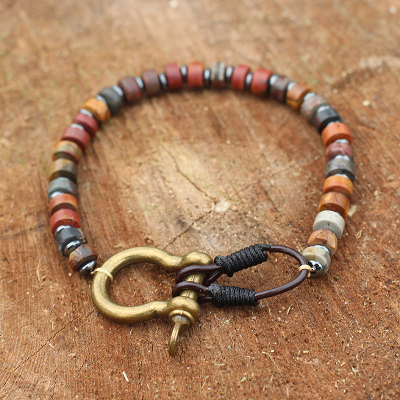 Women's & Men's Turquoise Retro Vachette Clasp Bohemian Niche Bracelet