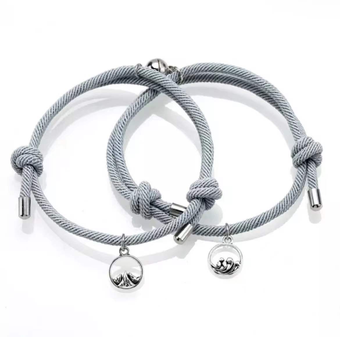 Alloy Sun Moon Oath Couple Magnet Bracelet