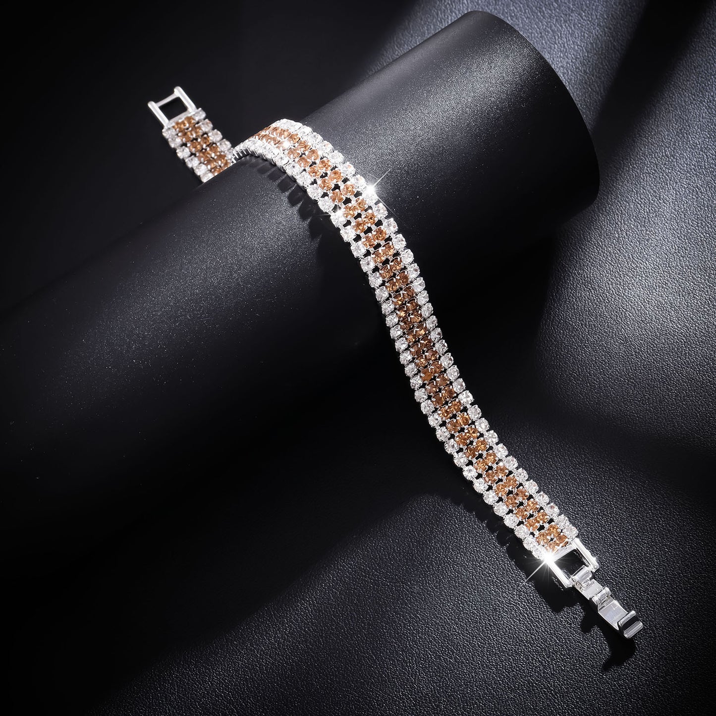 Women's Luxury Roman Crystal Gold Simple Full Diamond Bracelets