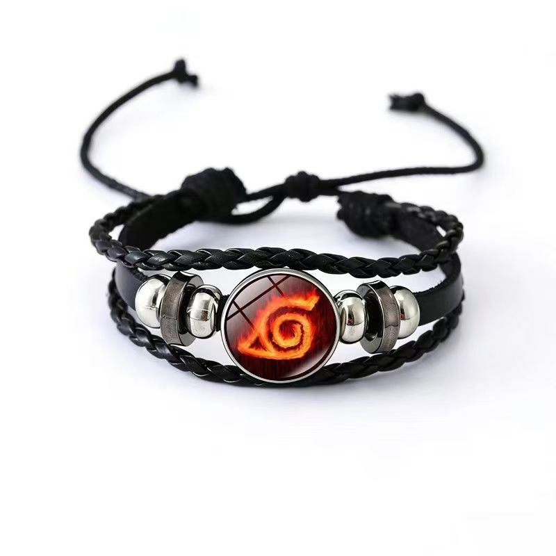 Cowhide Two-dimensional Anime Peripheral Handmade Woven Bracelets