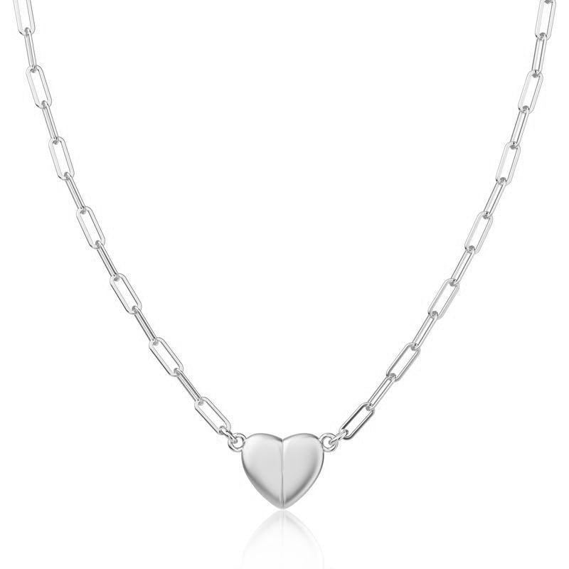 Women's Love Heart Magnet Stainless Steel Return Chain Heart-shaped Necklace