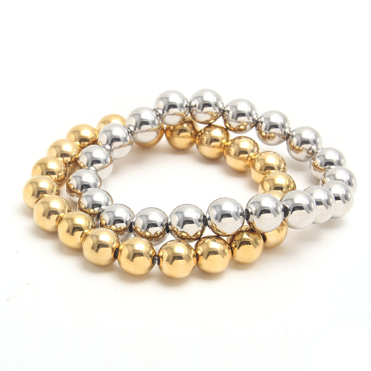 Women's & Men's Stainless Steel Gold-plated Gold Sier Two-color Bracelet