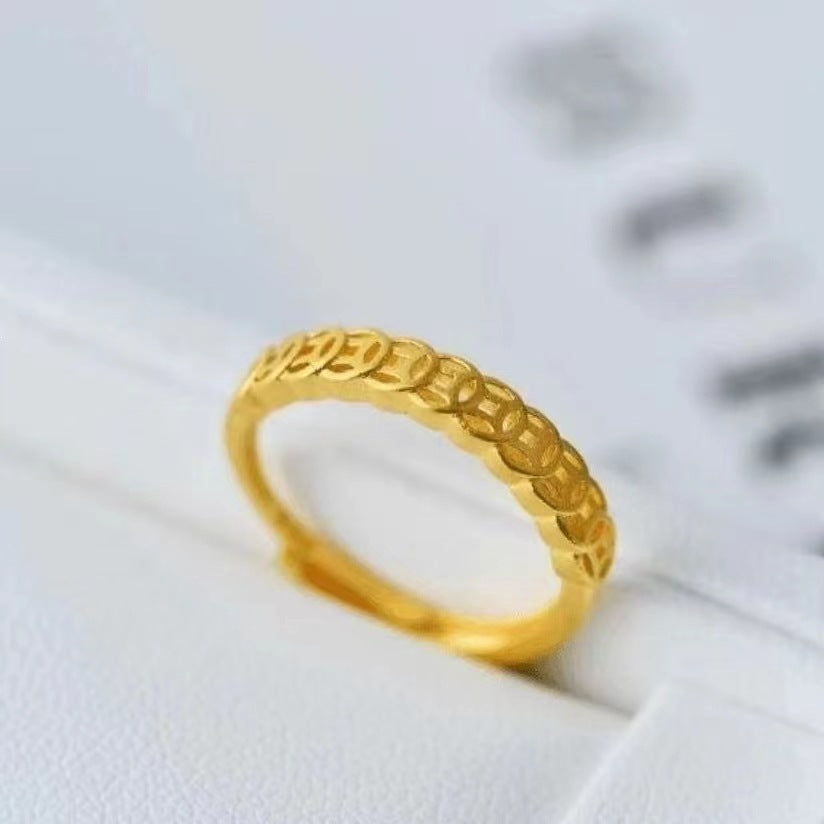 Women's & Men's Style Simple Flower Starry Meteor Shower Wide Rings