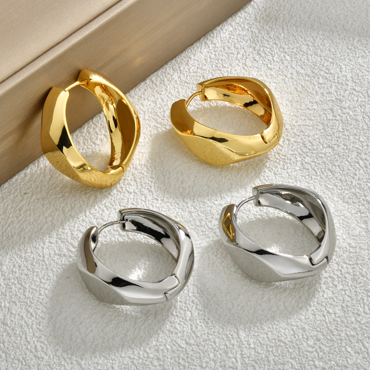 Irregular Geometric U-shaped Clip Simple Cold Style High-grade Rings