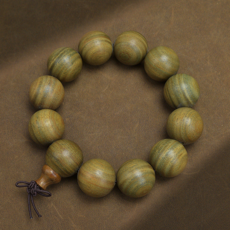 Natural Argentina Green Sandalwood Buddha Beads Ethnic Retro Couple Bracelet